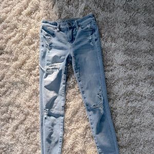 American Eagle Light Distressed Skinny Jeans